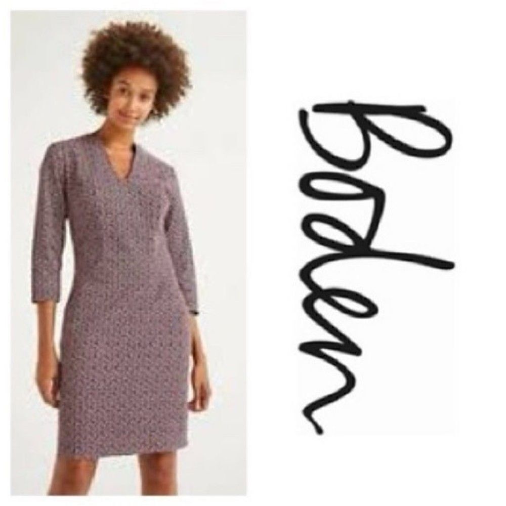 BODEN Purple Floral Corduroy Mini Dress NWT